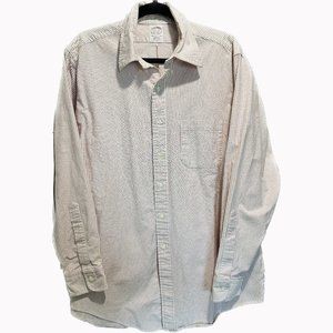 Brooks Brothers Red Casual Collar Shirt SUPIMA COTTON Large Made is USA 16.5/34